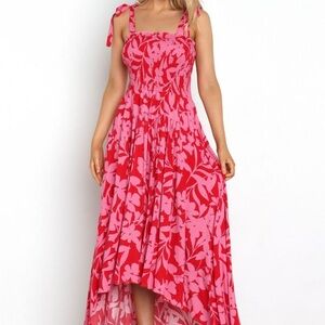 Petal & Pup Floral Pink and Red Women's Dress - size small